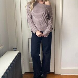 Vintage 90s y2k brown striped long sleeve shirt